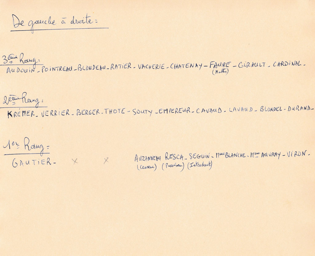 Fromentin - Année 1953-54 : Professeurs (noms au verso de la photo) [Source : Association des anciens du lycée-collège Fromentin]