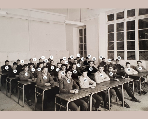 Fromentin - Année 1968-69 : 3e M2 (numéros) [Source : Jean-Jacques Masson-Pilet]