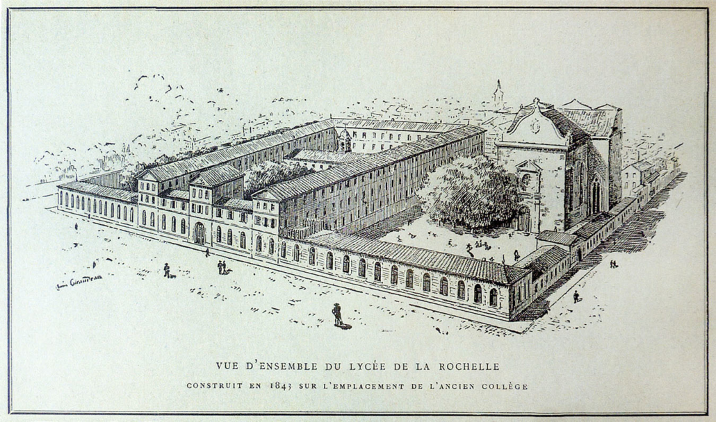 Lycée-collège Fromentin: dessin des bâtiments après 1843