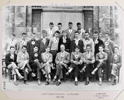 Fromentin - Année 1954-55 : classe de seconde ABC (avec numéros) [Archives départementales 17]