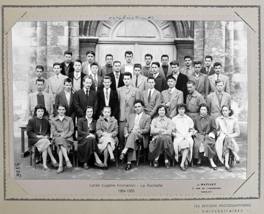 Fromentin - Année 1954-55 : classe de mathématiques élémentaires [Archives départementales 17]