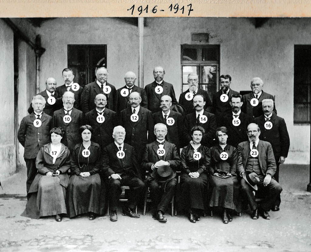 Fromentin - Année 1916-17 : Professeurs (avec numéros) [Source : Association des anciens du lycée-collège Fromentin]