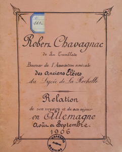 Fromentin: voyage de l'élève Chavagnac en 1906