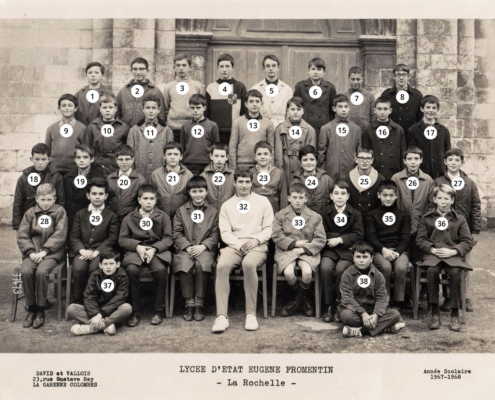 Fromentin - Année 1967-68 : 5e classique 2 (photo avec numéros) [Source : Christian Prévost]